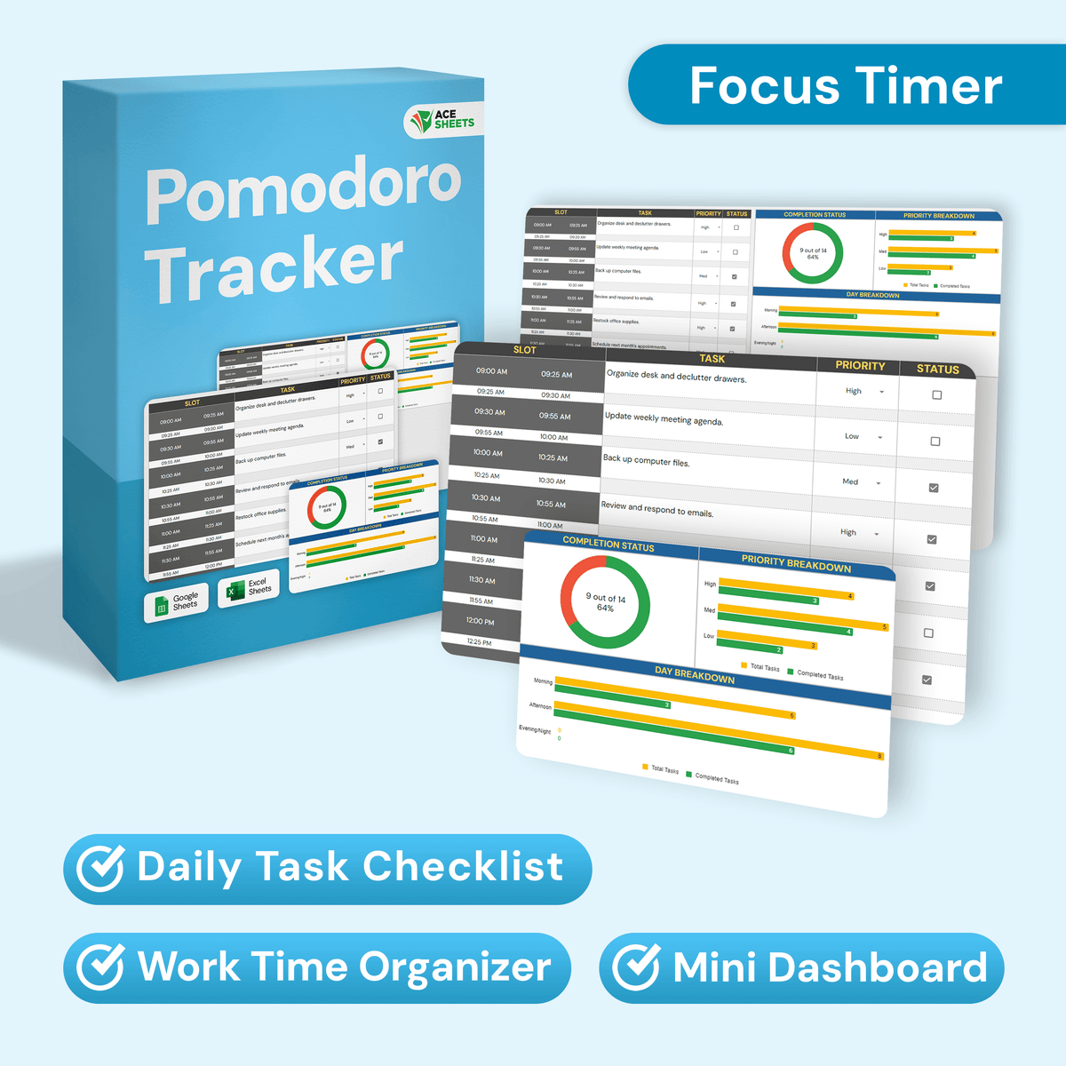 Pomodoro Tracker | Daily Task Checklist