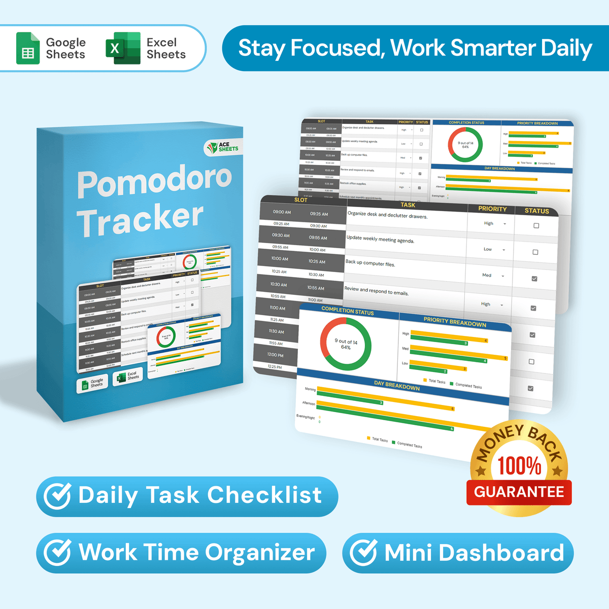 Pomodoro Tracker | Daily Task Checklist