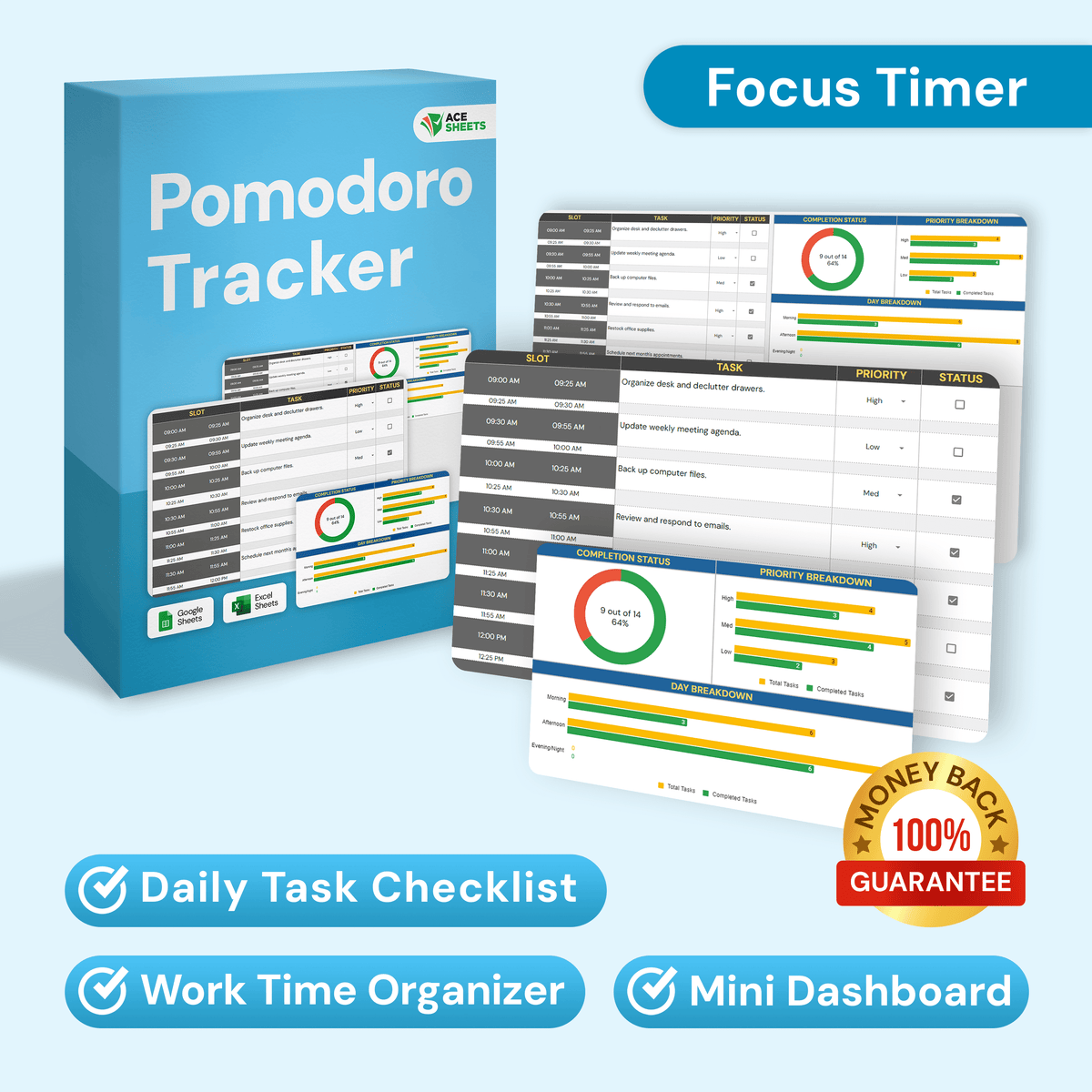 Pomodoro Tracker | Daily Task Checklist