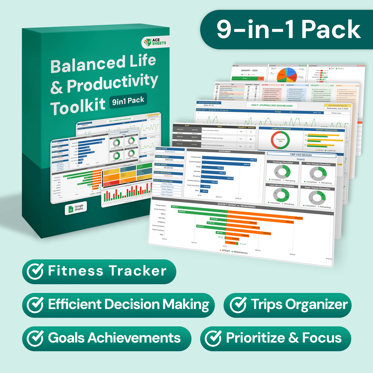 Balanced Life and Productivity Toolkit 9in1 Pack