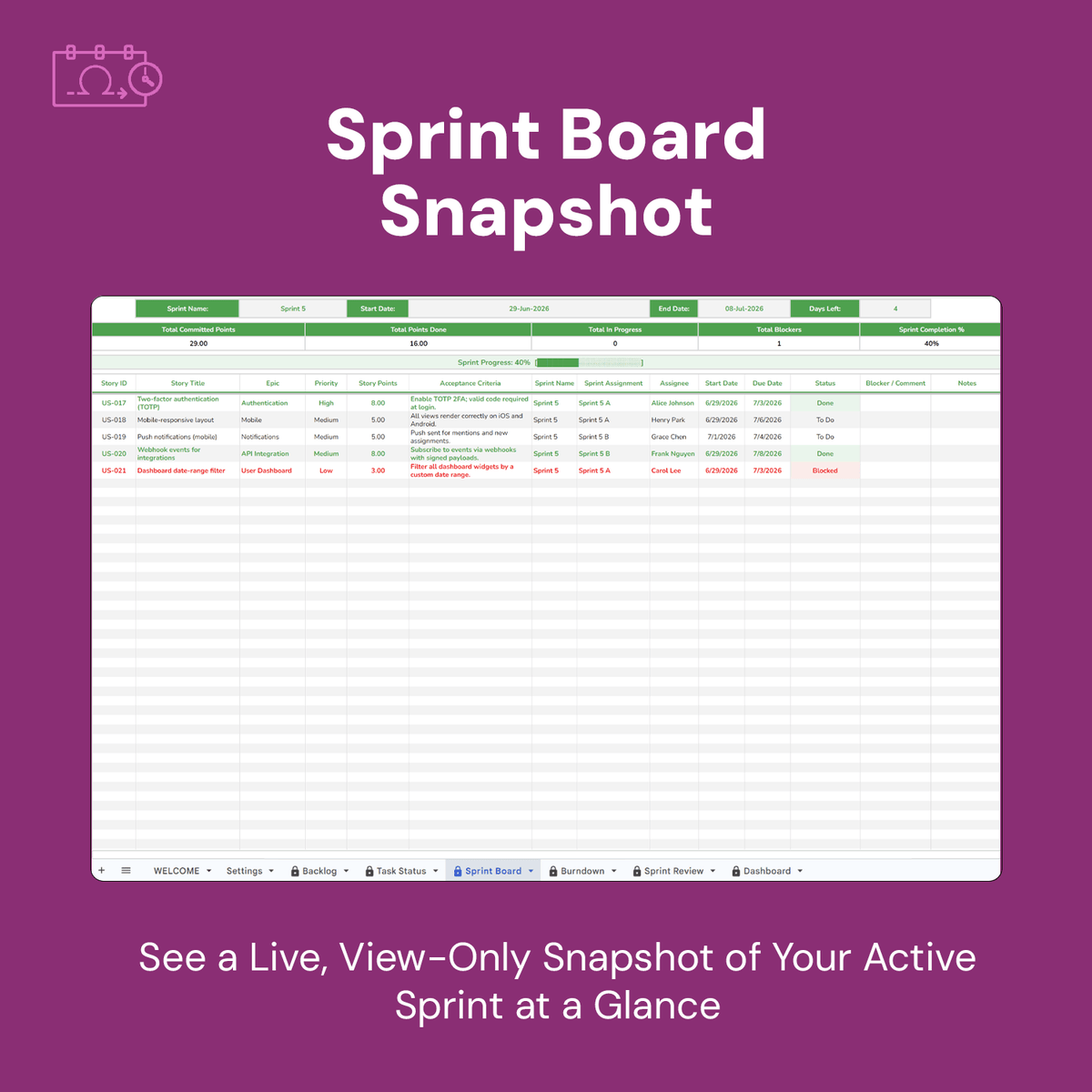 Sprint Planning Tracker