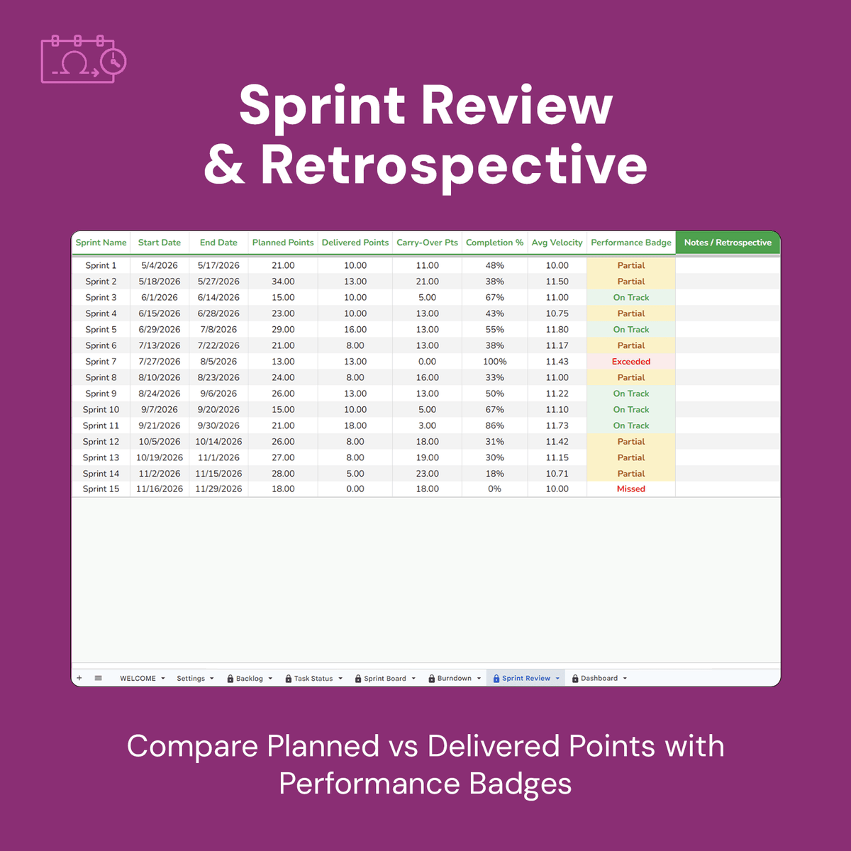 Sprint Planning Tracker