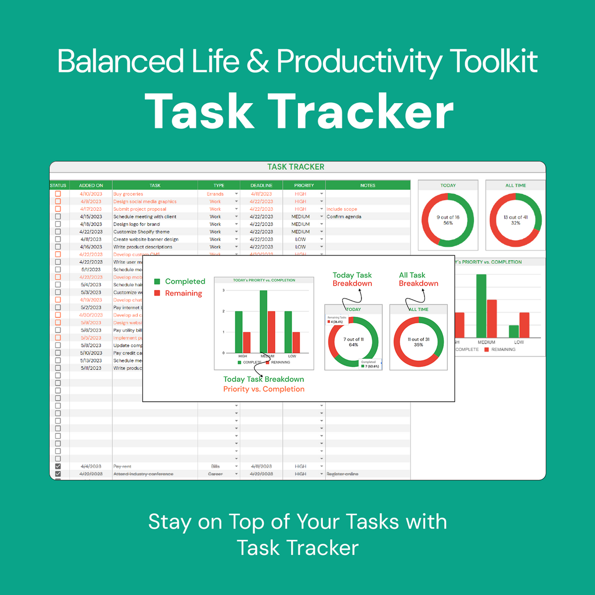 Balanced Life and Productivity Toolkit 9in1 Pack