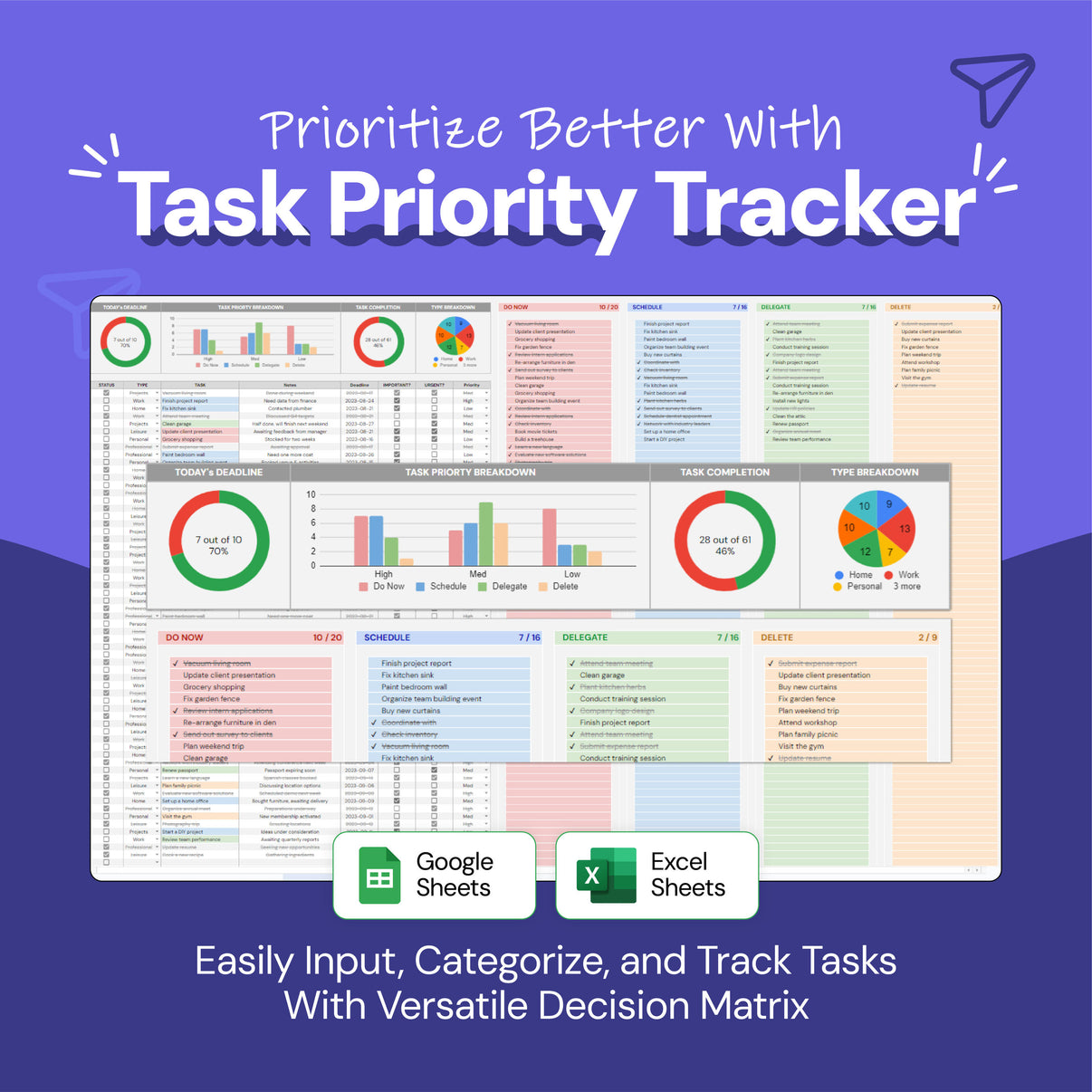 Task Priority Tracker: Eisenhower Matrix – ACESHEETS Inc